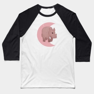 Rhino Crescent - Rose Baseball T-Shirt